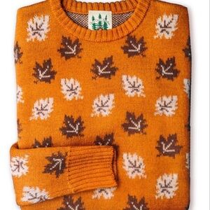 Kiel james Patrick The Big Cozy Leaf Sweater - Orange size small